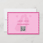 Modern Blush Pink Chevron Stripe QR Code Wedding RSVP Kaartje (Achterkant)