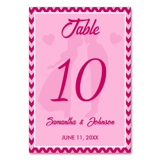 Modern Blush Pink Chevron Stripe Wedding Kaart (Voorkant)