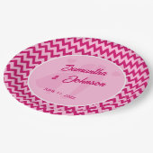 Modern Blush Pink Chevron Stripe Wedding Papieren Bordje (Gekanteld)
