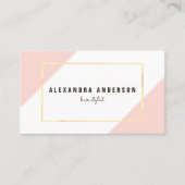 Modern Blush Pink Color Blocks Visitekaartje (Voorkant)