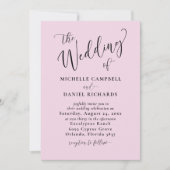 Modern Blush Pink 'De bruiloft van' Kaart (Voorkant)