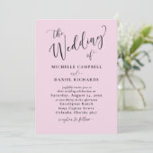 Modern Blush Pink 'De bruiloft van' Kaart (Staand voorkant)