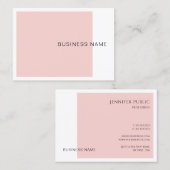 Modern Blush Pink Elegant Company Eenvoudige Sjabl Visitekaartje (Voorkant / Achterkant)