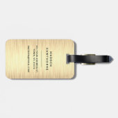 Modern Blush Pink Faux Gold Folie geborsteld metaa Bagagelabel (Achterkant horizontaal)