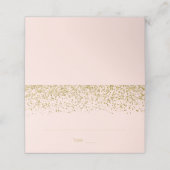 Modern Blush Pink Faux Gold Gevouwen Plaatskaartje (Buitenkant ongevouwen)