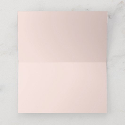 Modern Blush Pink Faux Gold Gevouwen Plaatskaartje (Binnenkant ongevouwen)