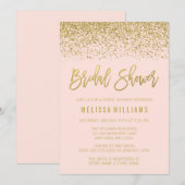 Modern Blush Pink Faux Gold Glitter Vrijgezellenfe Kaart (Voorkant / Achterkant)