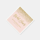 Modern Blush Pink Faux Gold Glitter Vrijgezellenfe Servetten (Hoek)