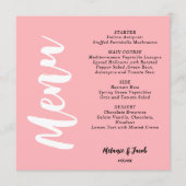 Modern Blush Pink Flat Menu Kaart (Voorkant)