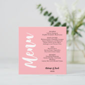 Modern Blush Pink Flat Menu Kaart (Staand voorkant)