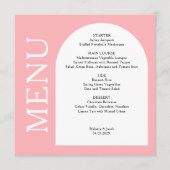 Modern Blush Pink Flat Menu Kaart (Voorkant)