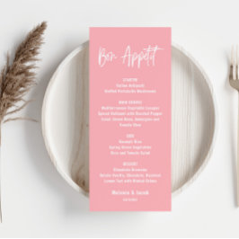 Modern Blush Pink Flat Menu Kaart