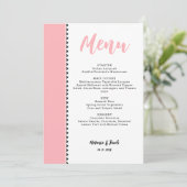 Modern Blush Pink Flat Menu Kaart (Staand voorkant)