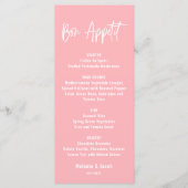 Modern Blush Pink Flat Menu Kaart (Voorkant)