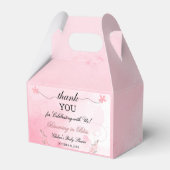 Modern Blush Pink Floral Baby shower dank u Bedankdoosjes (Achterkant)
