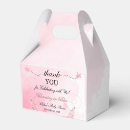 Modern Blush Pink Floral Baby shower dank u Bedankdoosjes