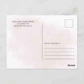 Modern Blush Pink Floral Baby shower dank u Briefkaart (Achterkant)