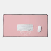 Modern Blush Pink Floral Crest Monogram Bureaumat (Keyboard & Muis)