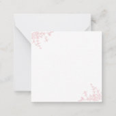 Modern Blush Pink Floral Crest Monogram Notitiekaartje (Achterkant)