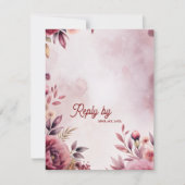 Modern Blush Pink Floral QR Code Romantic Wedding RSVP Kaartje (Voorkant)