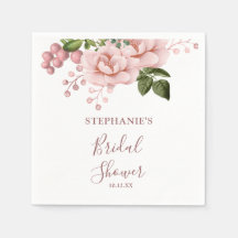 Modern Blush Pink Floral Vrijgezellenfeest Napkins