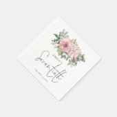 Modern Blush Pink Florals Zeventigste verjaardag Servet (Hoek)