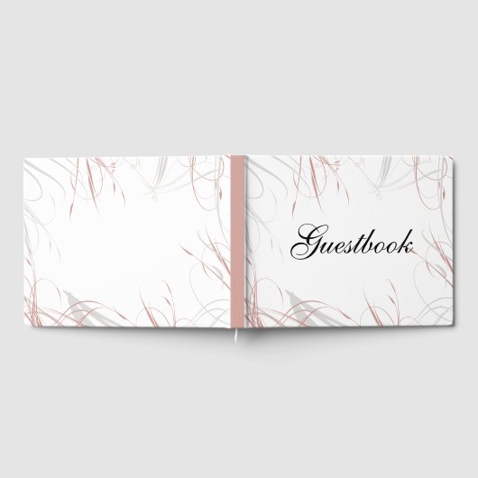 Modern Blush Pink Flourish Elegant Wedding Gastenboek (Volledig)