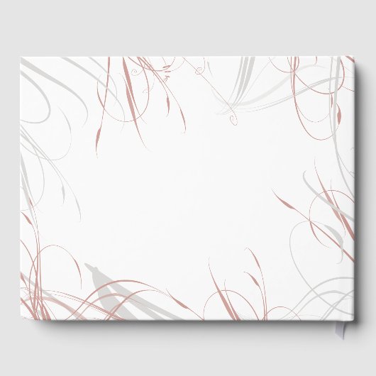 Modern Blush Pink Flourish Elegant Wedding Gastenboek (Achterkant)