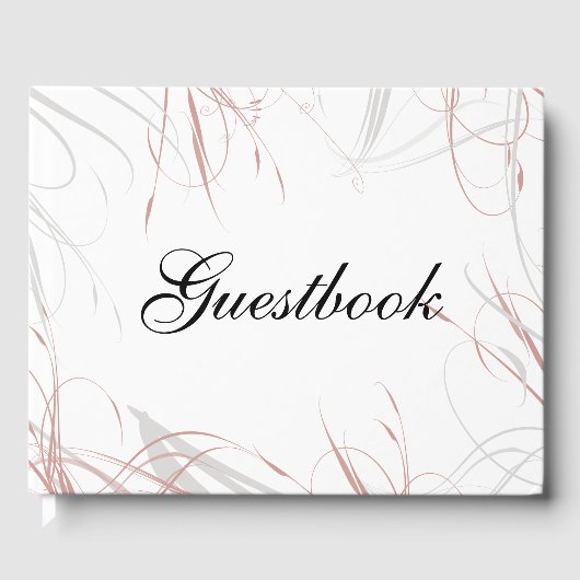 Modern Blush Pink Flourish Elegant Wedding Gastenboek (Voorkant)