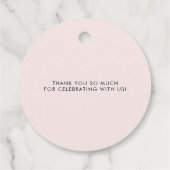 Modern Blush Pink Flowers Wedding Bedankjes Labels (Achterkant)