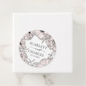 Modern Blush Pink Flowers Wedding Bedankjes Labels (In situ)