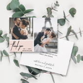 Modern Blush Pink Foto Collage Weddenschap Bedankt