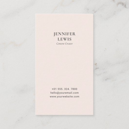 Modern Blush Pink Foto Social Media visitekaartje (Achterkant)