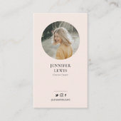 Modern Blush Pink Foto Social Media visitekaartje (Voorkant)