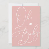 Modern Blush Pink Girl Baby shower Invitation Kaart (Voorkant)