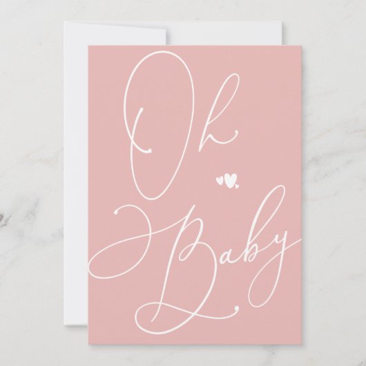 Modern Blush Pink Girl Baby shower Invitation Kaart (Voorkant)