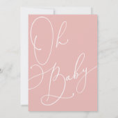 Modern Blush Pink Girl Baby shower Invitation Kaart (Achterkant)