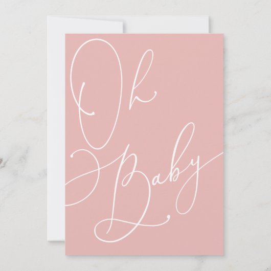 Modern Blush Pink Girl Baby shower Invitation Kaart (Achterkant)