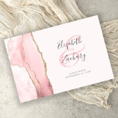 Modern Blush Pink Gold Agaat Script Gastenboek