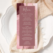 Modern Blush Pink Gold Agate Wedding Menu