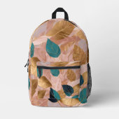 Modern Blush Pink Gold Boho laat Collectie achter Bedrukte Rugzak (Voorkant)