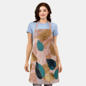 Modern Blush Pink Gold Boho laat Collectie achter Schort (Gedragen)