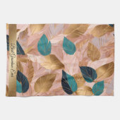 Modern Blush Pink Gold Boho laat Collectie achter Theedoek (Horizontaal)