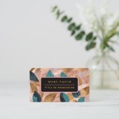 Modern Blush Pink Gold Boho laat Collectie achter Visitekaartje (Staand voorkant)