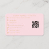 Modern Blush Pink & Gold Elegant Business Branding Visitekaartje (Achterkant)