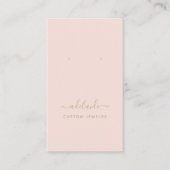 Modern Blush Pink Gold Jewelry Earring Display Visitekaartje (Voorkant)