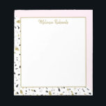 Modern Blush Pink Gold Marble Terrazzo Pattern Notitieblok<br><div class="desc">Moderne Blush Pink Gold Marble Terrazzo Pattern-laptop</div>