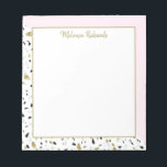 Modern Blush Pink Gold Marble Terrazzo Pattern Notitieblok<br><div class="desc">Moderne Blush Pink Gold Marble Terrazzo Pattern-laptop</div>