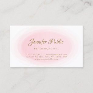 Modern Blush Pink Gold Minimalistische Elegante Sj Visitekaartje