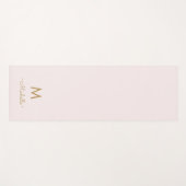 Modern Blush Pink Gold Script Monogram Yogamat (Voorkant (horizontaal))